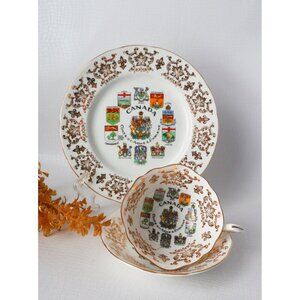 Tea Cup and Saucer Paragon Souvenier Canada Teacup Saucer Plate Tea Set